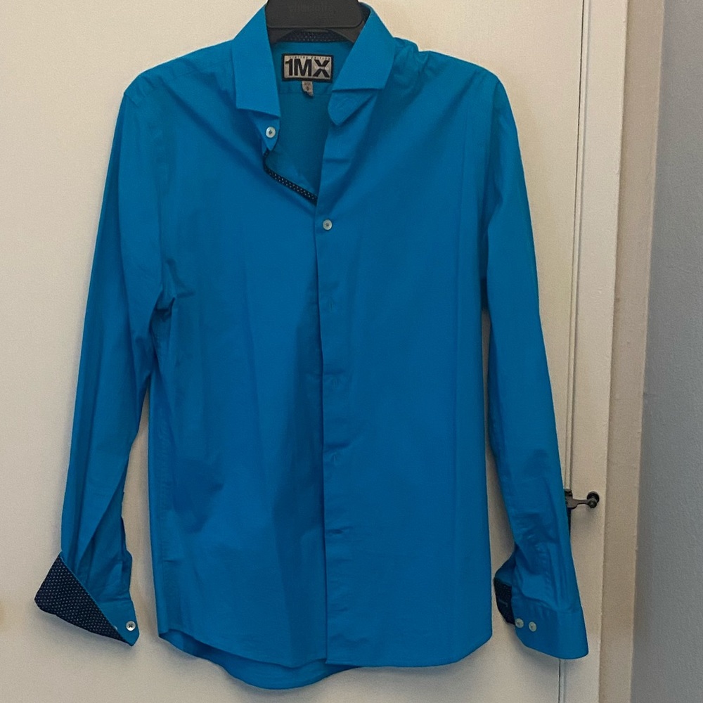 4 colorful Express dress shirts